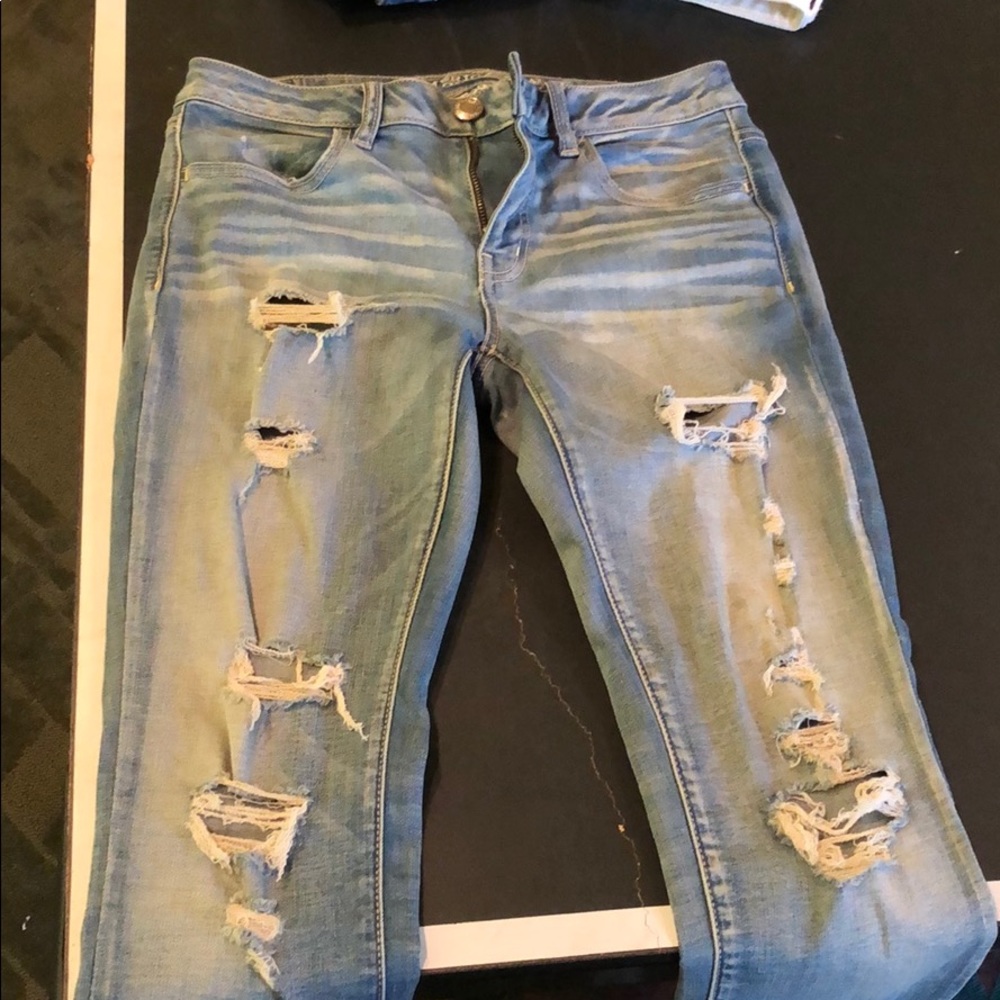 American eagle jeans.  Super stretch